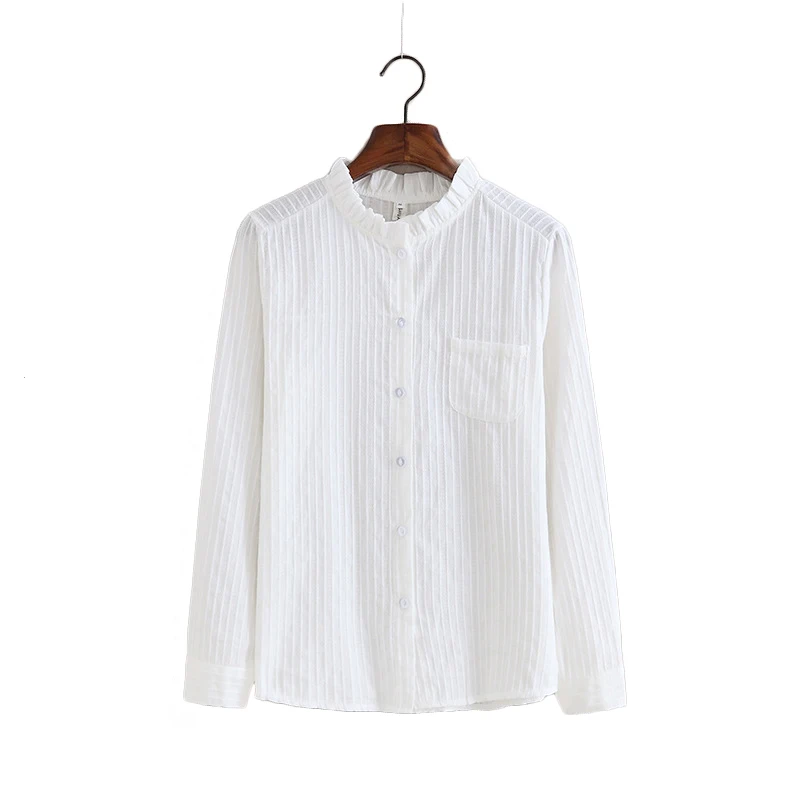 Женская рубашка из 100% хлопка белая блузка блузки рубашки весна осень женские
