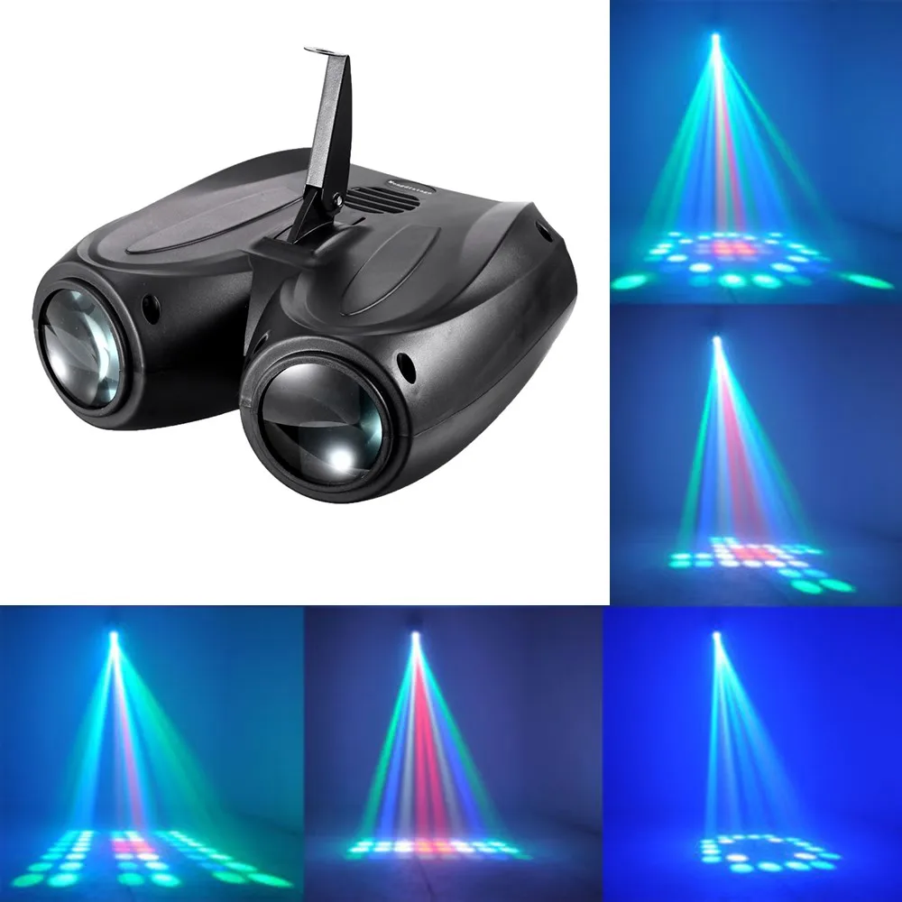 

20W 64/128LEDs RGBW LED Pattern Stage Light Double Head Airship Lamp Projector DJ Disco Party Lights Cool Effects Stage Lighting
