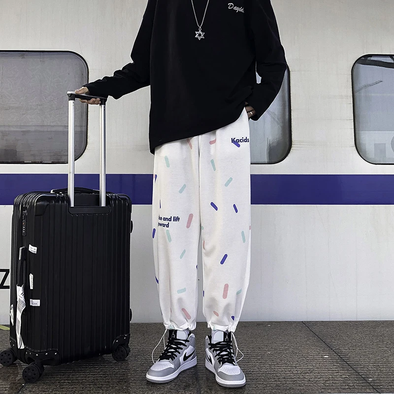

Men's Printed Graphic Casual Oversized Pants 2021 Harajuku Fashion Woman Korean Streetwear Trousers Male Chic Pants Clothing