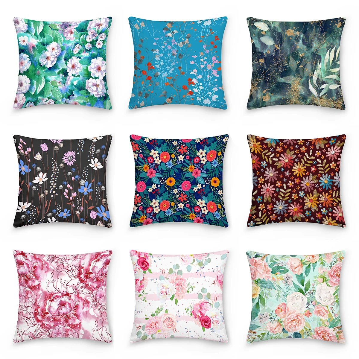 

45x45cm Flowers Cushion Cover Decor Sofa Cushion Case Bed Pillow Cover Home Decor Car Cushion Cover Pink Rose Floral Pillow Case