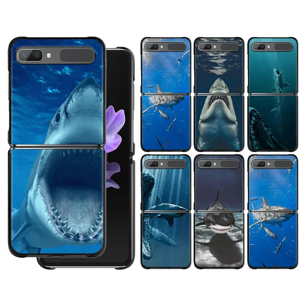 

Phone Case For Samsung Galaxy Z Flip3 5G Cases Hard PC Fundas For Samsung Z Flip 3 5G z flip Cover black shark