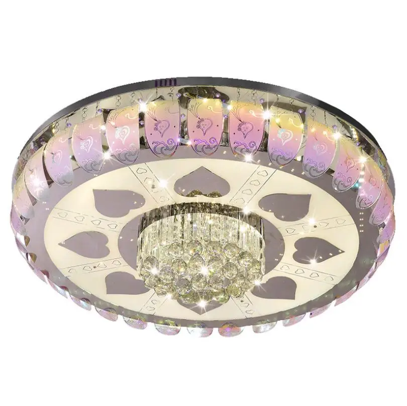 

Hot Living Room Light Modern Simple Creative Led Ceiling Light Dining Room Bedroom Round Crystal Light LED Bulbs Daily Lighting