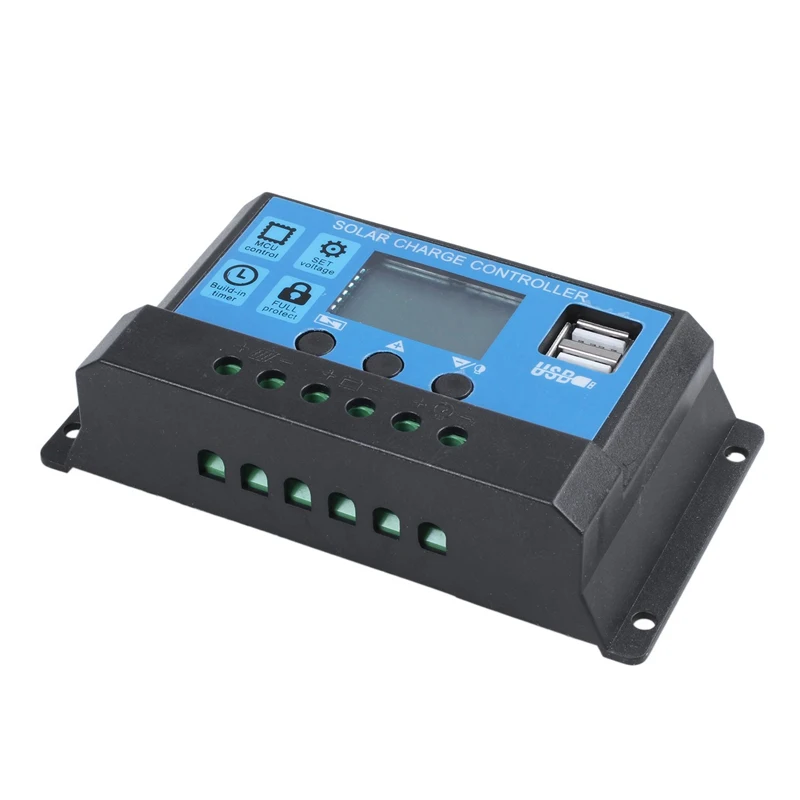 Умный контроллер заряда солнечной батареи 30 А 12 В/24 В ЖК-дисплей автоматическая