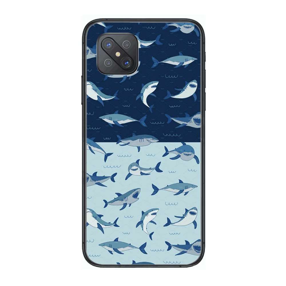 

Ferocious sea whale shark Fashion Phone Case cover For OPPO A91 9 83 79 92s 5 F9 A7X Reno2 Realme6pro 5 black tpu cell cover