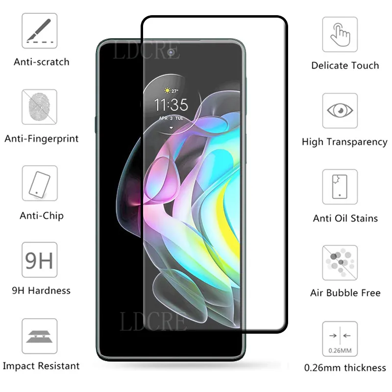 Protector de pantalla completa 4 en 1 para Moto Edge 20, cristal templado HD para Moto Edge 20 Pro-2