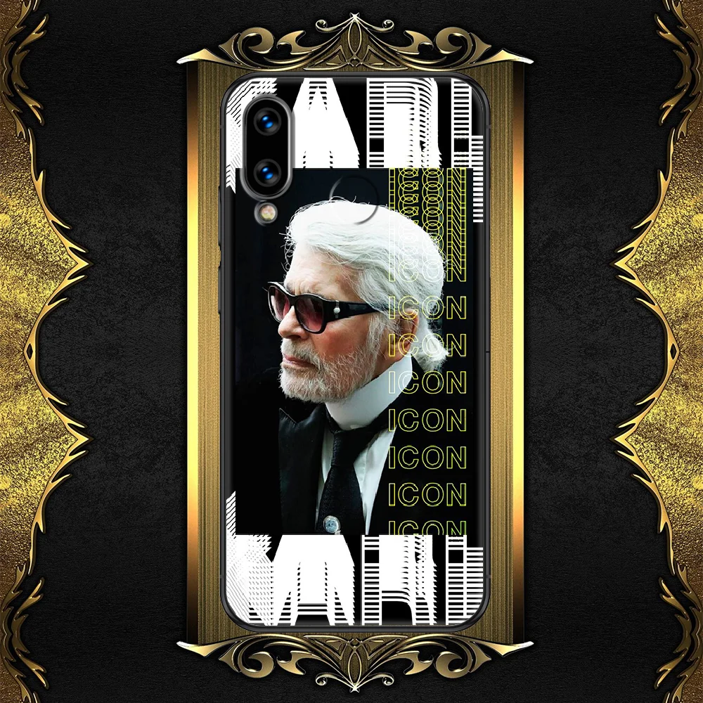 

Fashion Lagerfeldes-compatible-Karles Phone case For Huawei Honor 6 7 8 9 10 10i 20 A C X Lite Pro Play black painting funda