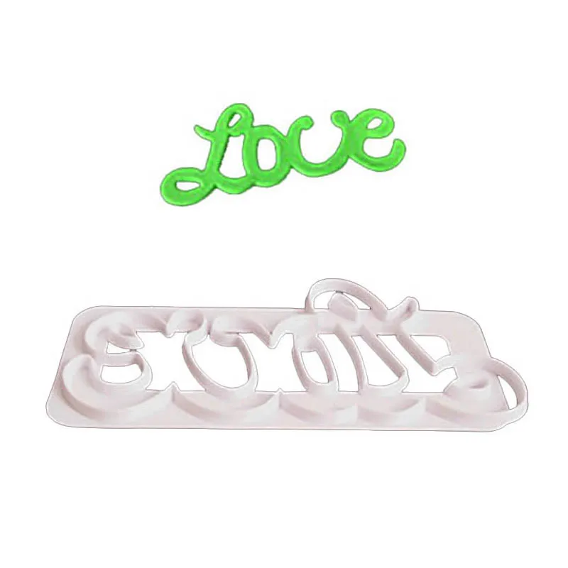 

Letter Love Cookie Fudge Cutters Fondant Biscuits Chocolates Decorating Mold Gum Paste Kitchen Baking Wedding Cake Stamp Tools