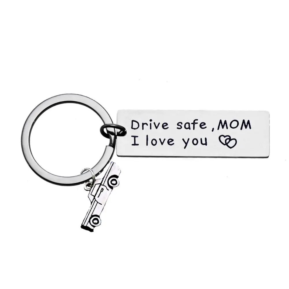 

12PC Drive Safe Mom I Love You Heart Keyring Car Pendant Keychain Family Love Mama Mother's Day Gift Car Wallet Key Ring Jewelry