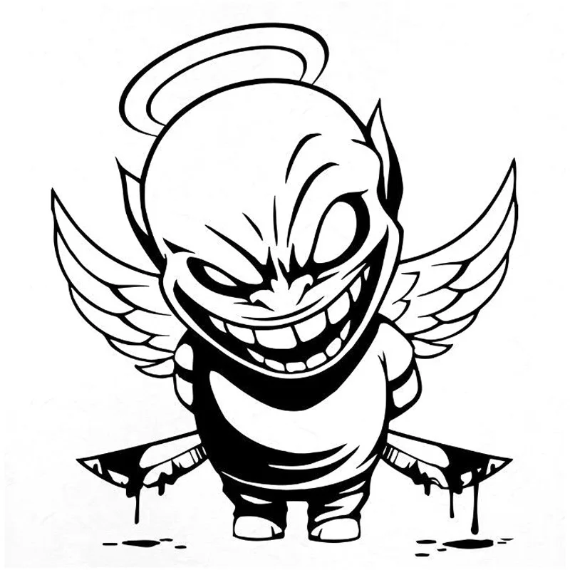 

Sunscreen Car Stickers Cover Scratch Creative Fun Personality Devil Angel Car Stickers, Car PVC Accessories 17cm * 15cm