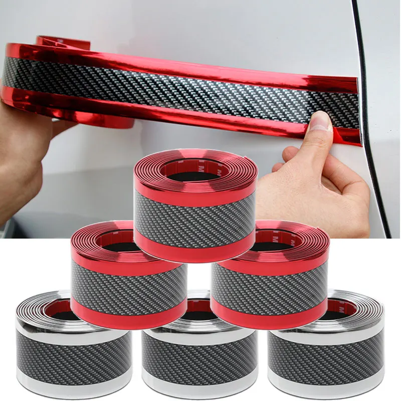 Наклейка на порог автомобиля протектор из углеродного волокна виниловый бампер