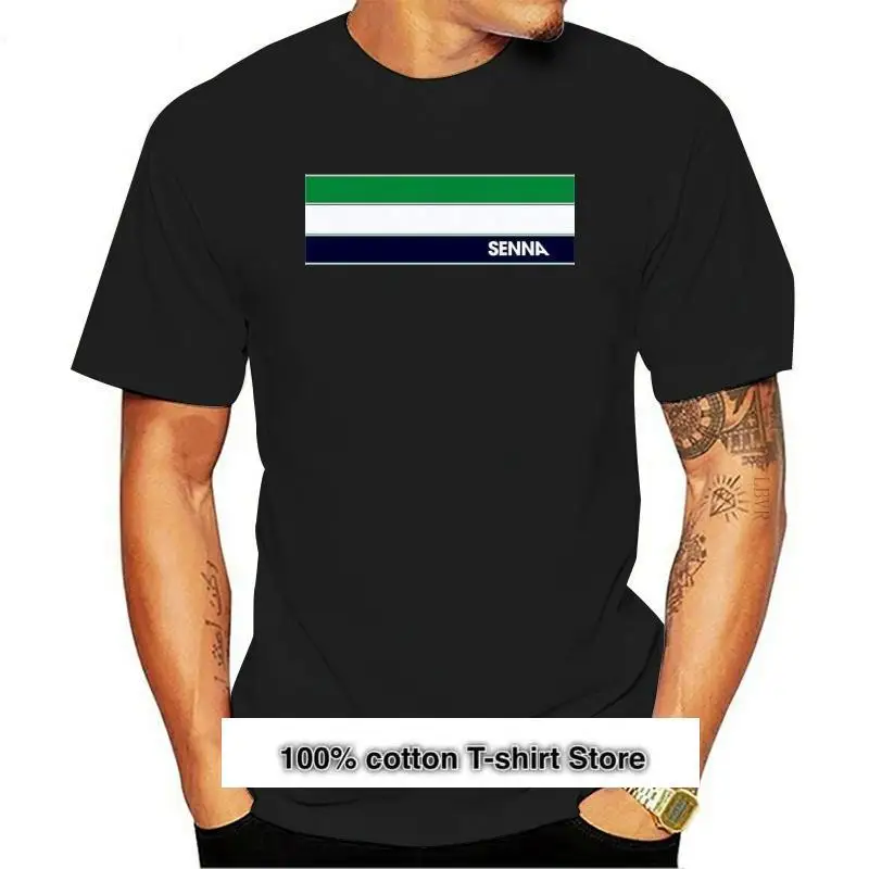 

Nuevo Ayrton Senna camisetas masculinas de moda 100% de algodón camisetas para hombre letra original camiseta ropa de adulto