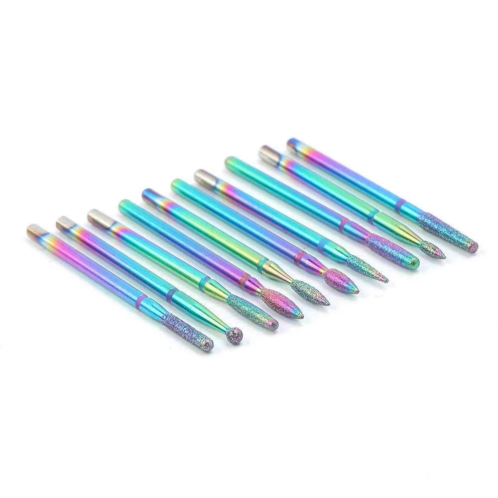 Diamond Cuticle Nail Drill Bits Milling Cutters Burr Files Manicure Pedicure Polish Removing Gel Electric Machine Tools TR1514-1