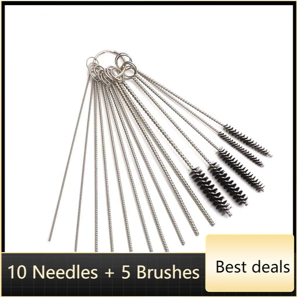 

Car Motorcycle Carburetor Carb Jet Dirt Remove Clean 10 Cleaning Needles + 5 Brushes Tool Kits For Auto Engine Care Cleaning