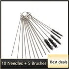 Карбюратор для автомобиля, мотоцикла, карбюратор, струйная грязь, очистка, 10 чистящих игл + 5 щеток, Наборы инструментов для ухода за двигателем автомобиля, очистка