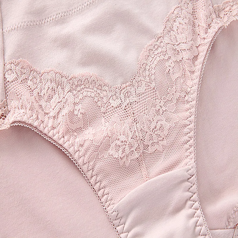Женские хлопковые трусы-брифы с кружевом по бокам женское нижнее белье | Женская