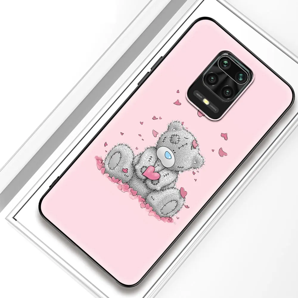 

Lovely Teddy Bear Silicone Case Funda For Xiaomi Redmi Note 9T 9S 9 8 K40 Pro 8T 8A 9A 9C 7 7A 6 6A Black Back Shell Cover Coque