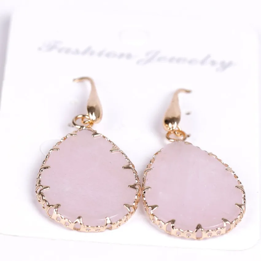 Женский уникальный светильник FYJS желтое золото каплевидные серьги-подвески из