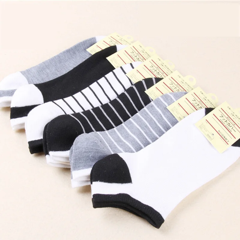10Pairs Girls Women Socks Breathable Stripe Socks Random Color Short Tube Socks Comfortable Cotton Ankle Socks Sokken Meias