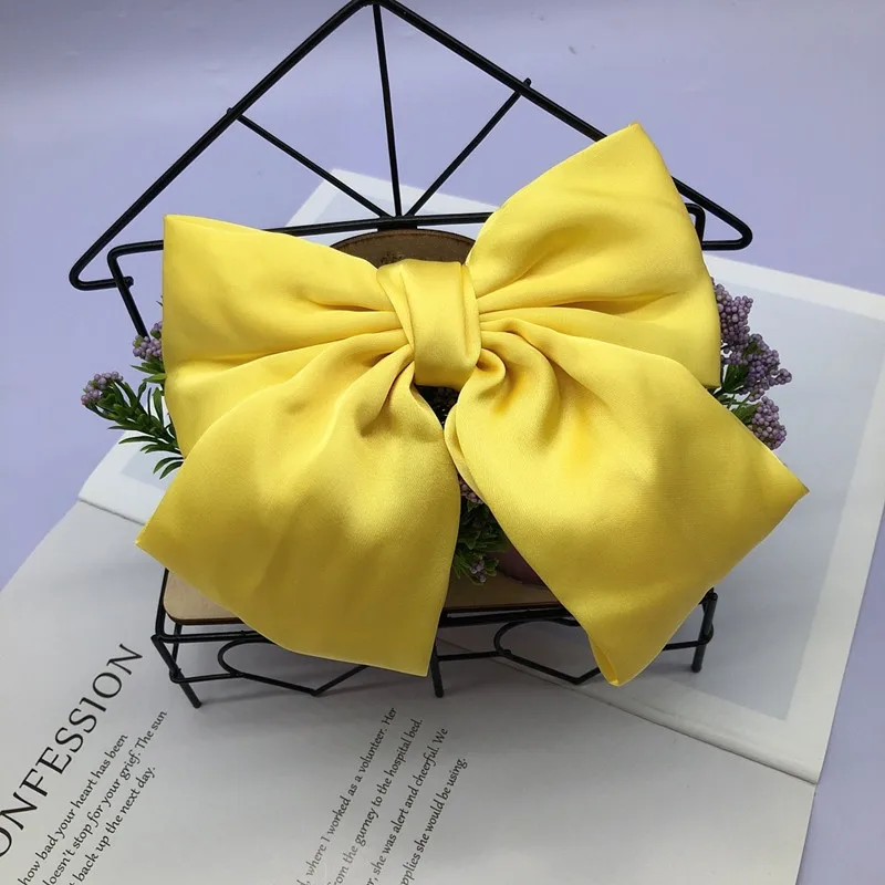style 4 Темпераментная однотонная шифоновая лента большая Заколка-Бант Шпилька для женщин и девушек атласные трендовые заколки для волос аксессуары для волос - Цвет: style 4