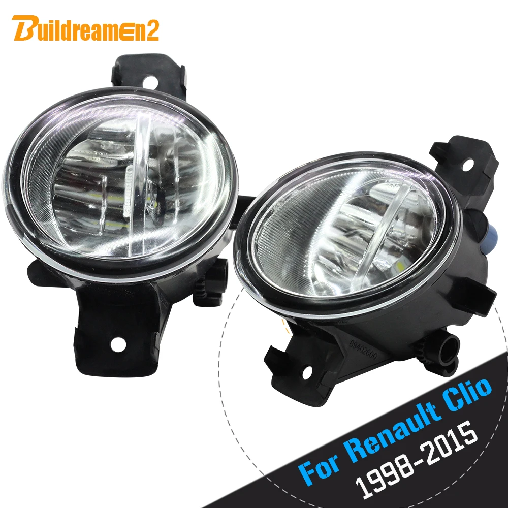 

Buildreamen2 For Renault Clio 1998-2015 Car Styling 4000LM LED Bulb Front Fog Light Daytime Running Lamp DRL 12V High Bright
