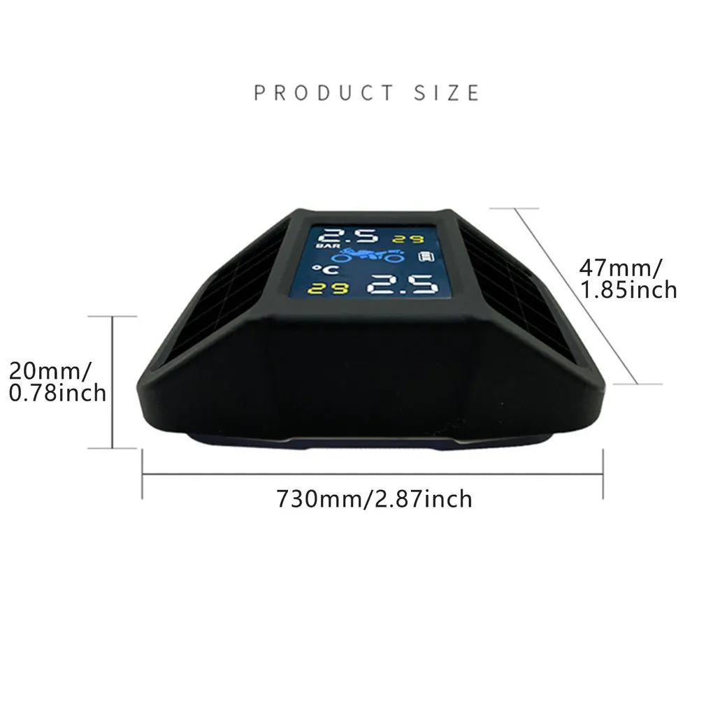 

C410 External Motorcycle Solar Tire Pressure Detector External Wireless High Precision Built-in Lithium Battery
