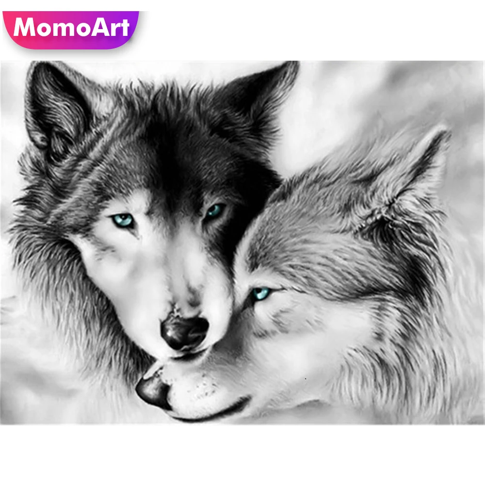 

MomoArt 5D DIY алмазная живопись волк арт полная дрель квадратная Алмазная вышивка животное картина Стразы Мозаика Декор стен