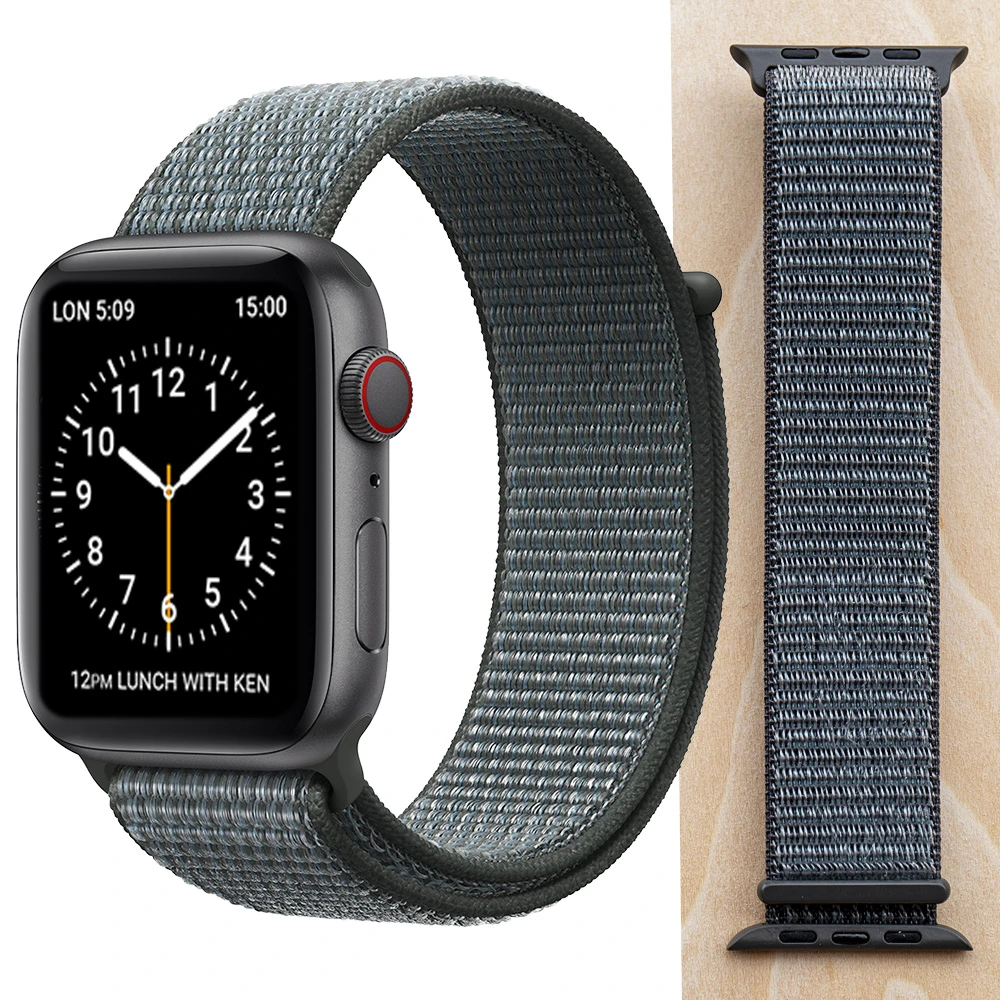 Storm Gray Новая высококачественная нейлоновая Спортивная петля для Apple Watch band Series 4 3 2 1 мягкий дышащий тканый ремешок 44 мм iwatch 42 мм 38 - Цвет ремешка: Storm Gray