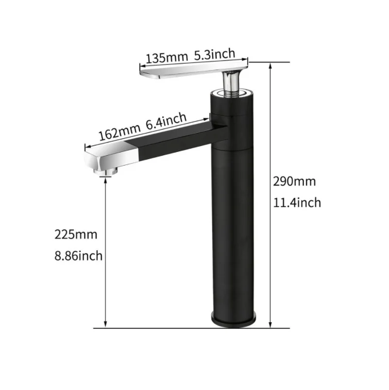 

Basin Faucet Matte Black Faucet Tap Bathroom Sink Faucet Single Handle Hole Deck Mounted Wash Hot Cold Mixer Tap Crane