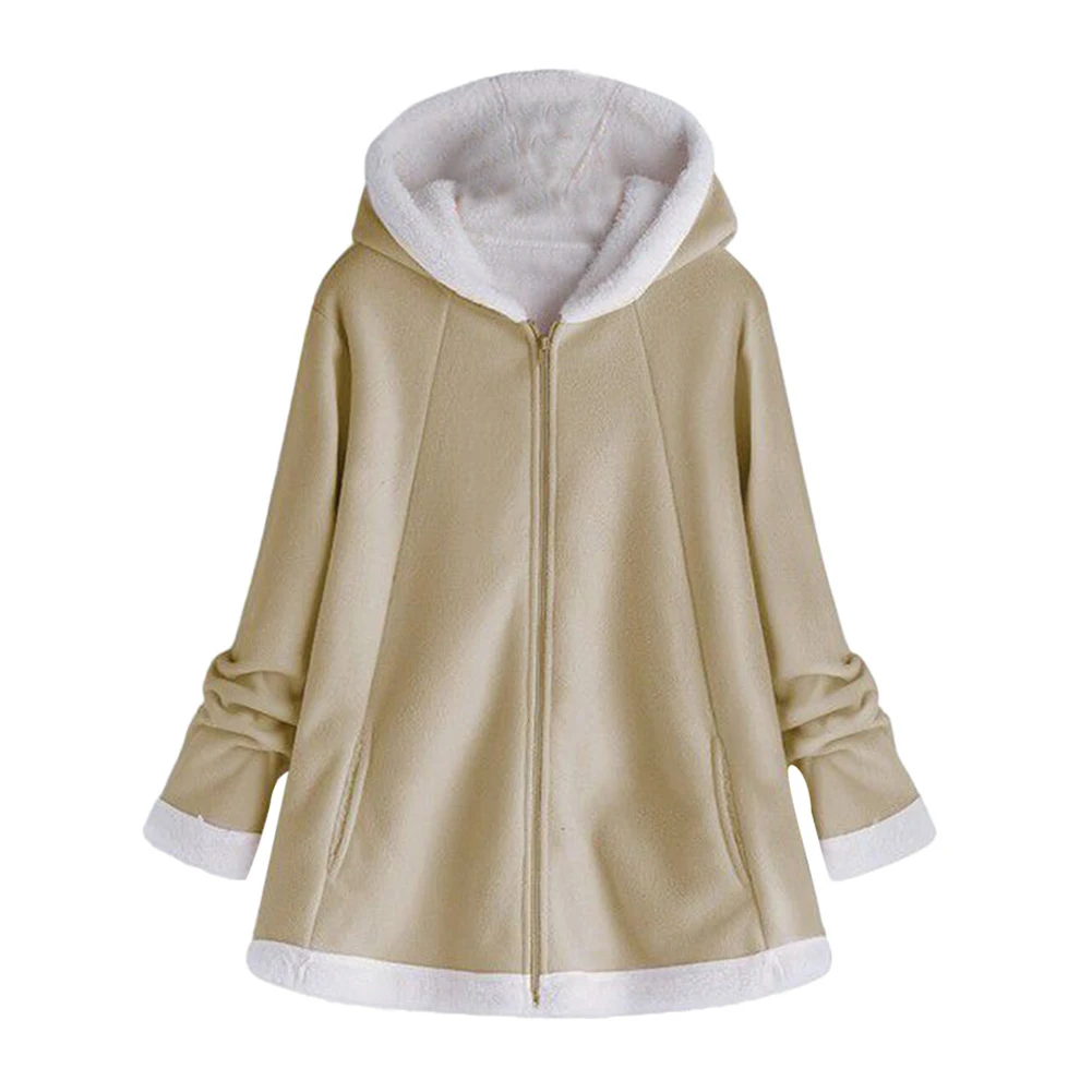 Женское мохеровое флисовое пальто однотонное теплое Свободное с длинным рукавом