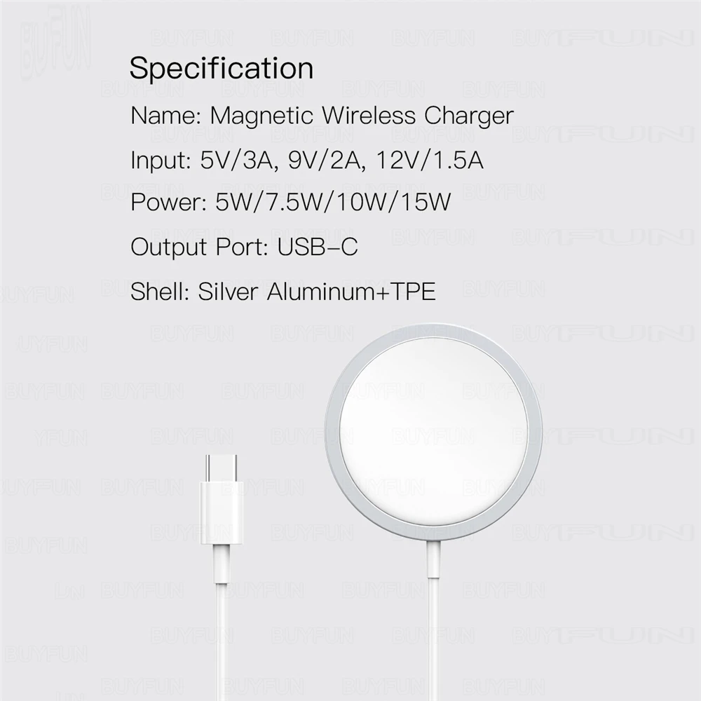 

Magnetic Wireless Charger for iPhone 12 Pro Max 12 mini Fast Charger for iPhone 12 pro 15W Wireless Charge USB Type C PD Adapter