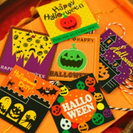 Подарочные бирки на Хэллоуин с возможностью печати вечерние Хэллоуин|Товары для