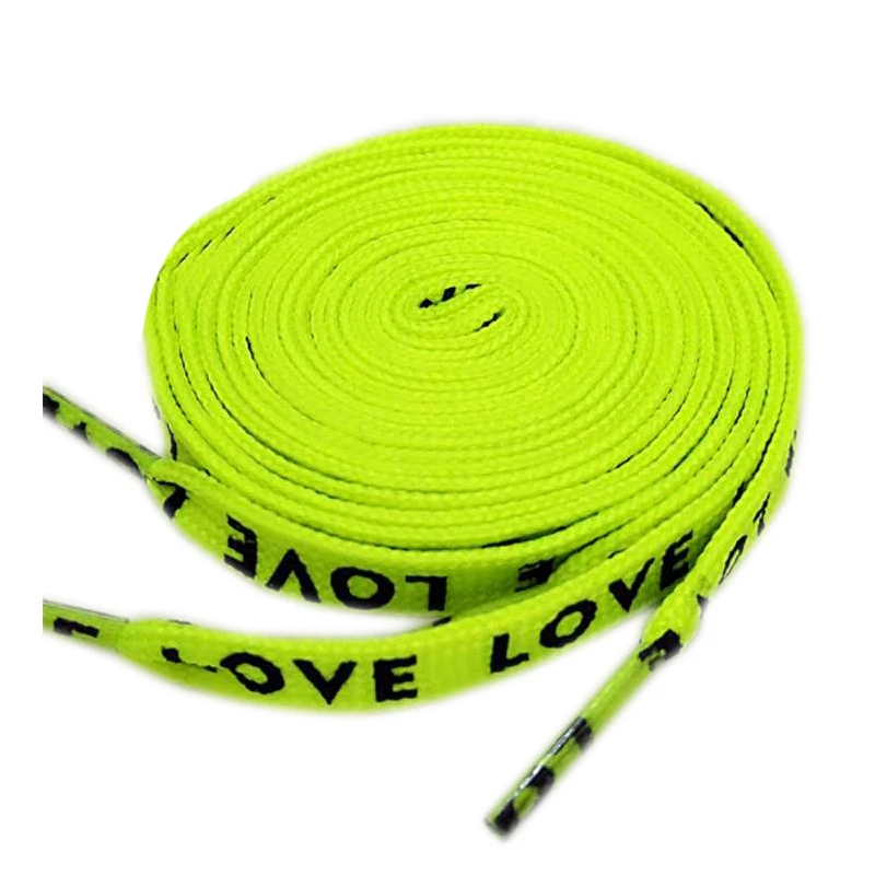 1Pair Double-sided LOVE Letter Printed Shoelaces Flat Durable Polyester Sneakers Shoelace Women Men Casual Canvas Shoe Strings