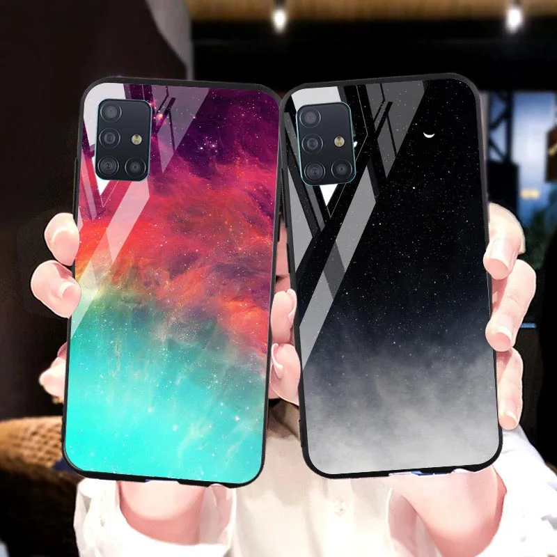 Чехол из закаленного стекла для Samsung Galaxy A51 A71 A50 A70 A40 A30 A20 A30s A60 A10 A80 A90 5G A50s A20s A10s A7
