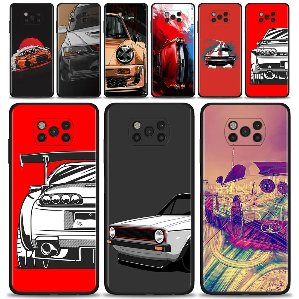 

Phone Case For Xiaomi Mi Poco X3 Pro F3 X3 GT M3 X3 NFC F1 M3 Pro 5G F3 GT Silicon Cover Coque Shell Japan JDM Sports Car Comic