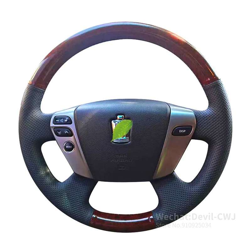 

Alcantara steering wheel cover for Toyota 2010 2011 2012 13.5th generation Crown hand-stitch leather car interior accessories