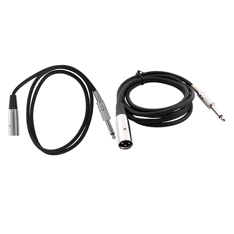 2 шт. XLR 3 контактный разъем на 6 35 мм 5 дюймовый Штекерный моно кабель 1 метр (прибл.