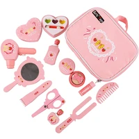 girls makeup set toy wooden cosmetics toy baby pretend play simulation play house toys beauty fashion toy for girls gifts