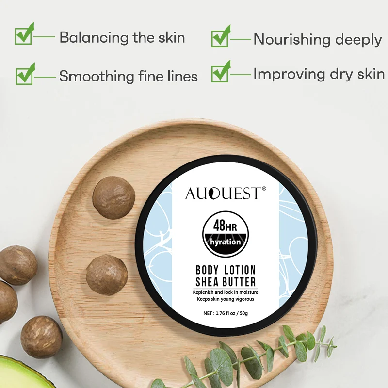 AuQuest Shea Butter Body Lotion Products For Dry Dark Skin Whitening Moisturizing Lightening Korean Care Cosmetics 30g |