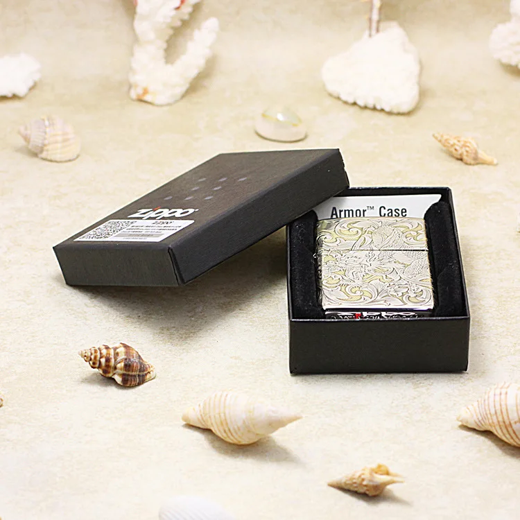 

Genuine Zippo oil lighter copper windproof 3D Chinese Dragon cigarette Kerosene lighters Gift With anti-counterfeiting code