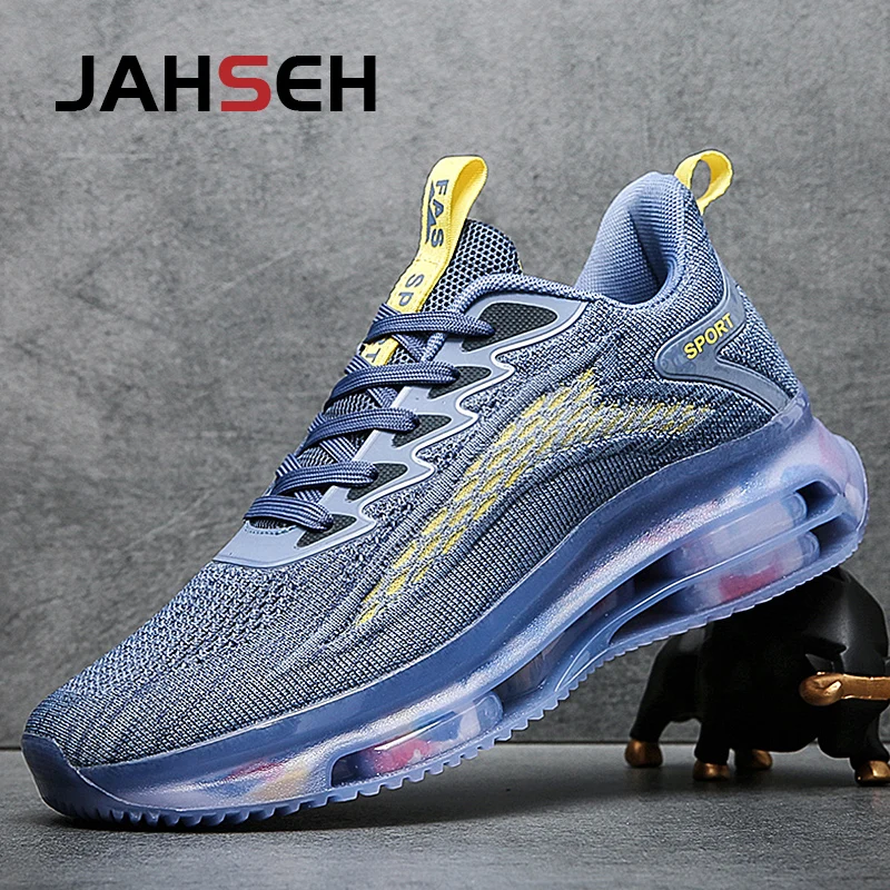 

Hot Sale Running Shoes For Men Air Cushion Jogging Gym Training Shoes Outdoor Flywire Brand Design Male Sports Sneakers