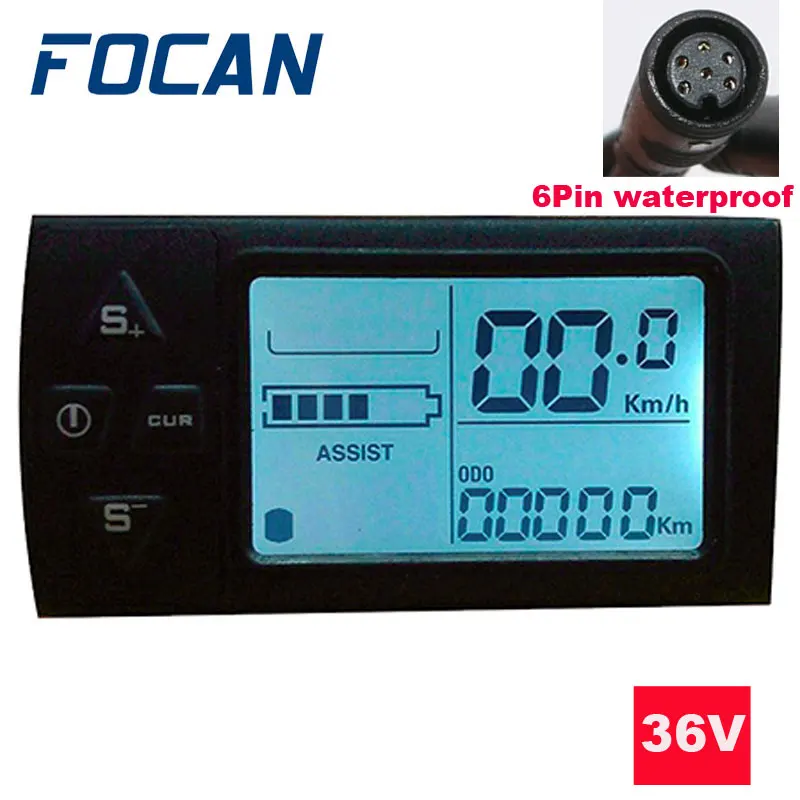 36V 6pin waterproof 24 В/36 В/48 в ЖК-дисплей Ebike для электрического велосипеда bldc контроллер панель управления 861 - Цвет: 36V 6pin waterproof