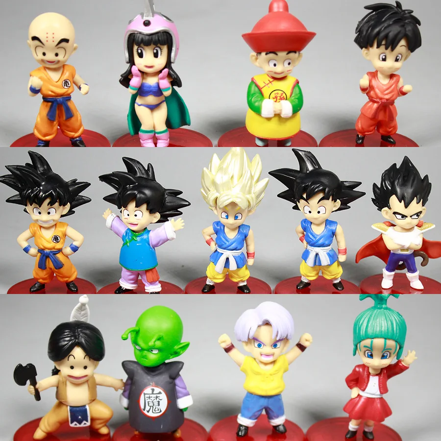 

Bandai Dragon Ball Son Goku ChiChi Trunks Vegeta IV Piccolo Q Version PVC Action Figure Model Toys Collectibles Anime Doll