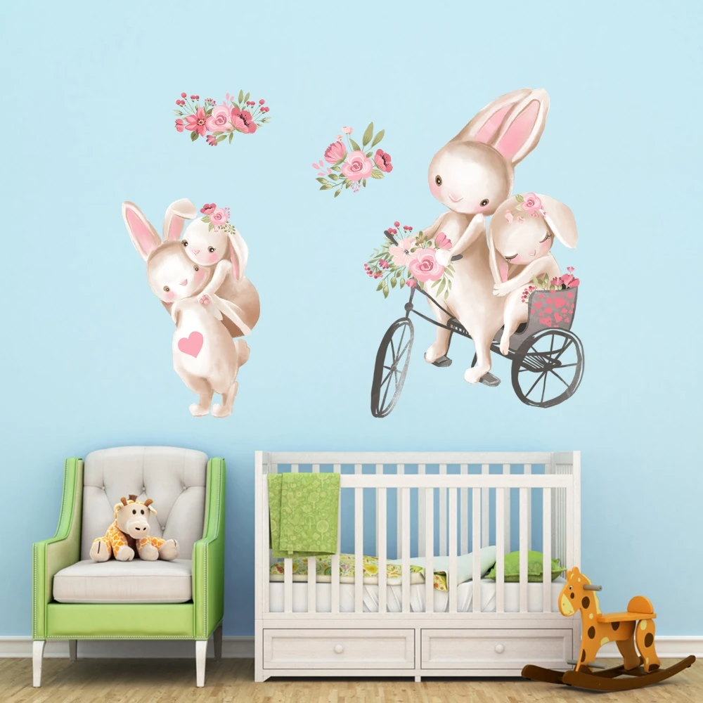 

Cute Animals Wall Stickers Kids Room Cartoon Wallpaper Eco Friendly Wall Decals For Girls Room Nursery Decoration Accessories