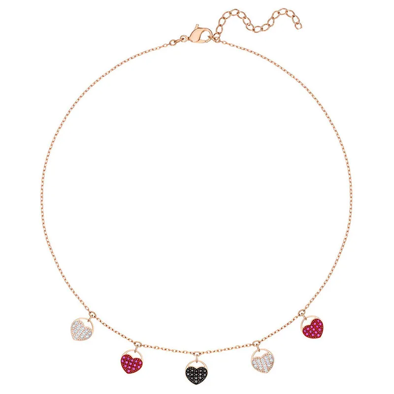 

SWA 2019 New GINGER Heart Necklace Shiny Crystal Rose Gold Ladies Send Girlfriend Romantic Luxury Jewelry Gift