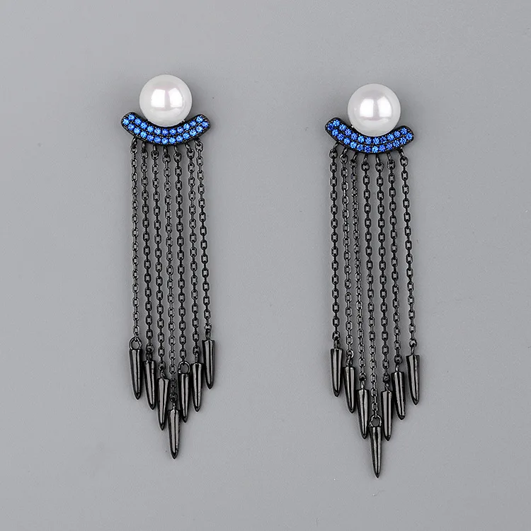 Женские серьги CMajor из серебра S925 пробы с кубическим цирконием 7A и жемчужной