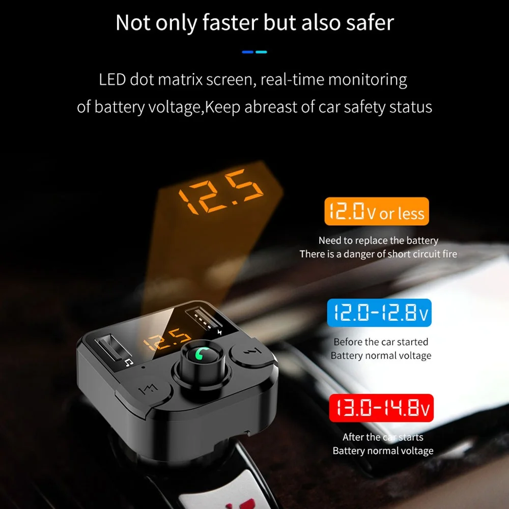 KISSCASE, Автомобильный mp3 плеер, громкая связь, беспроводной Bluetooth комплект, fm-передатчик, ЖК-дисплей, автомобильное USB зарядное устройство, FM модулятор, автомобильные аксессуары