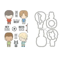 mini remix boys clear stamp set and coordinating die cuts be your best stamps for diy scrapbooking card making 2021