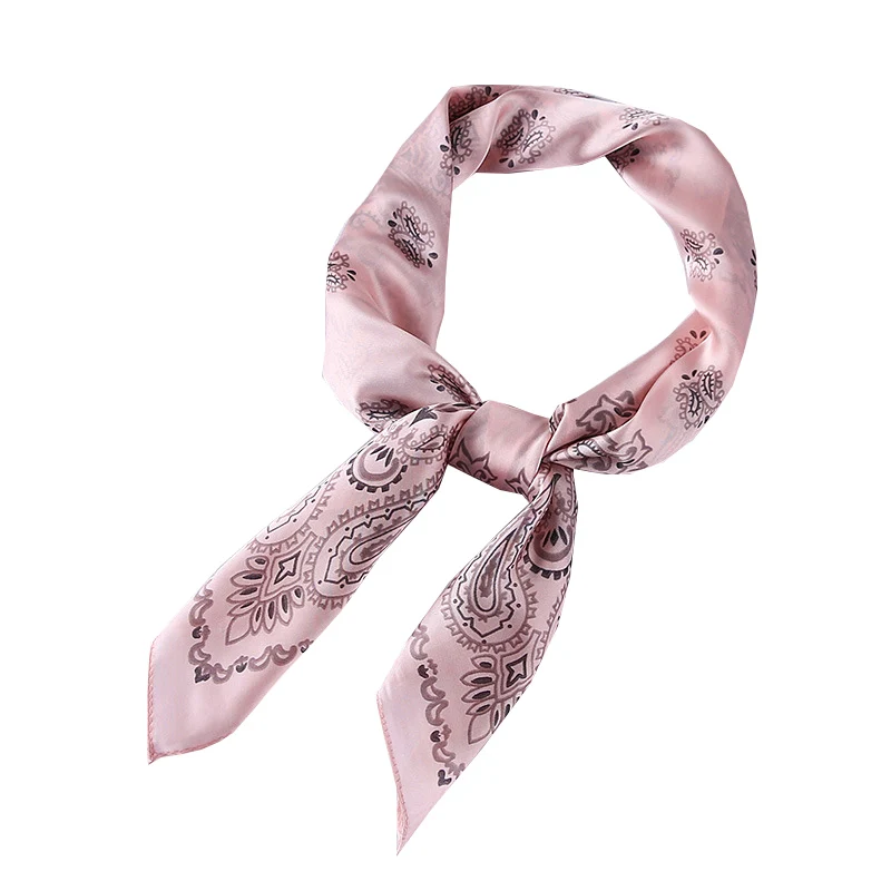

Square Silk Scarf Women Fashion Print Small Neck Scarfs Office Lady Hair Band Foulard Hand Kerchief Female Bandana Shawl 2020