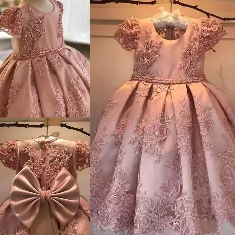 Роскошное бальное платье с цветами для девочек платья цвета шампанского