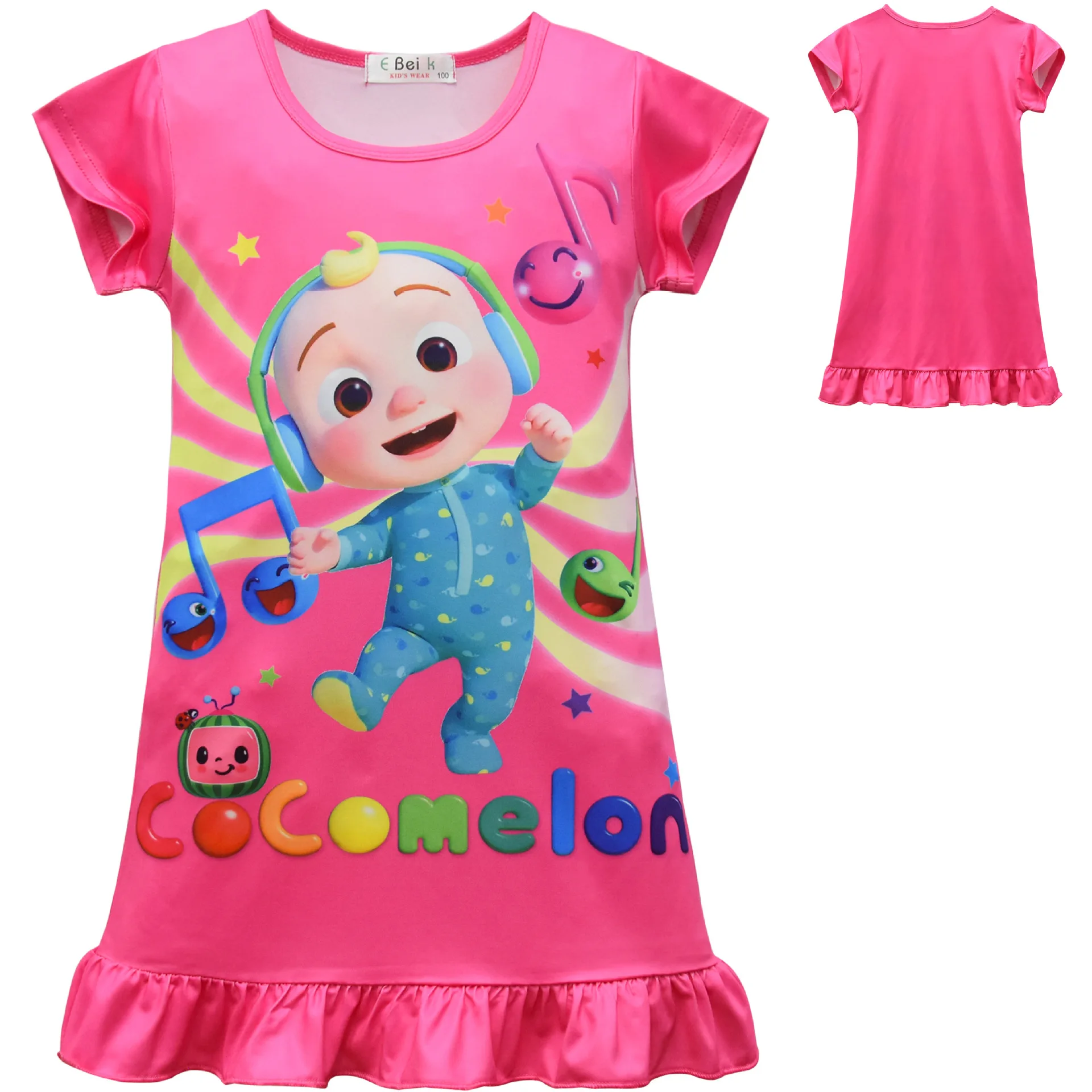 

Girls Sleeping Dress Cartoon Cute Cotton JOJO Coco-melon Summer Girl Dresses Cute Suit Teenage Kids Princess Dress